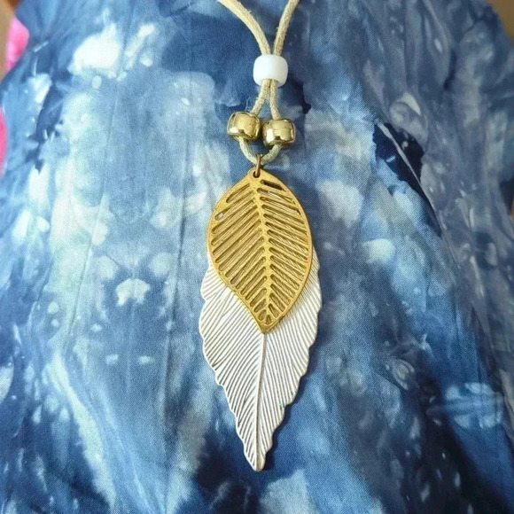 Bohemian Jewelry - *Free With Purchase*Leaf and Feather  Necklace